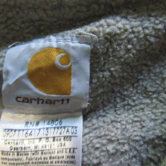 Mens Vtg Carhartt Vest V26 LOV Faded Green Sherpa Lined Canvas Sz 2XLT